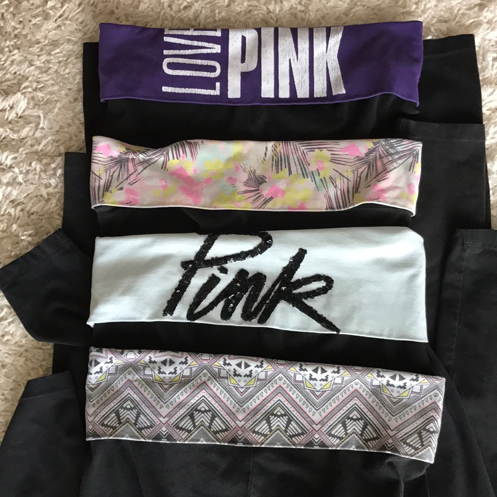 4 pair of PINK Victoria Secret cotton yoga pants.